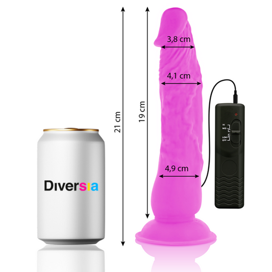 Diversia Dildo Vibratorio Morado 21 Cm -o- 4.9 Cm