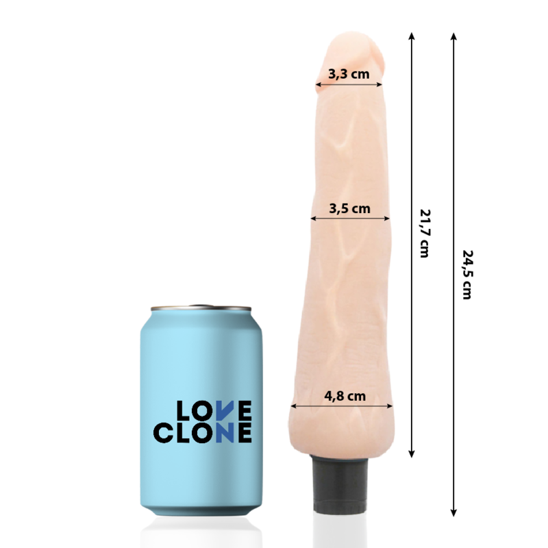 Loveclone Vibrador Autolubricante Ragnar 24.5 Cm -o- 3.5 Cm