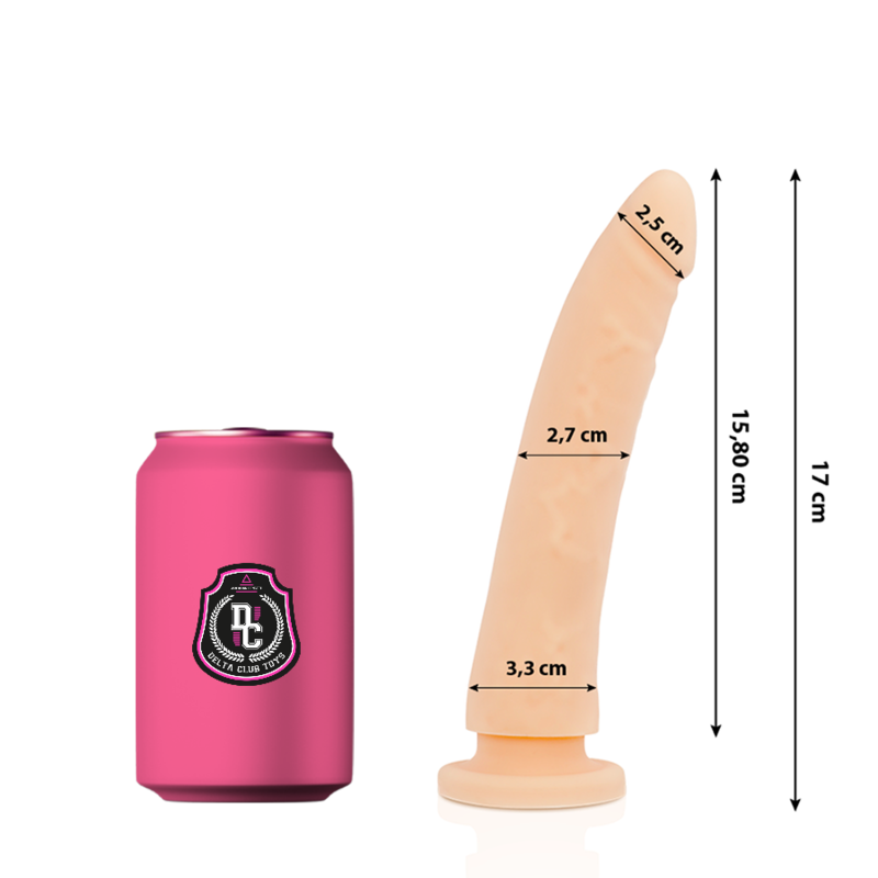 Delta Club - Juguetes Dildo Médico Silicona Natural 17 cm -Ø- 3 cm