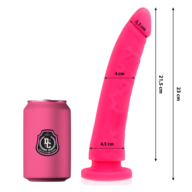 Delta Club - Juguete Dildo Médico de Silicona Rosa 23 cm -Ø- 4.5 cm