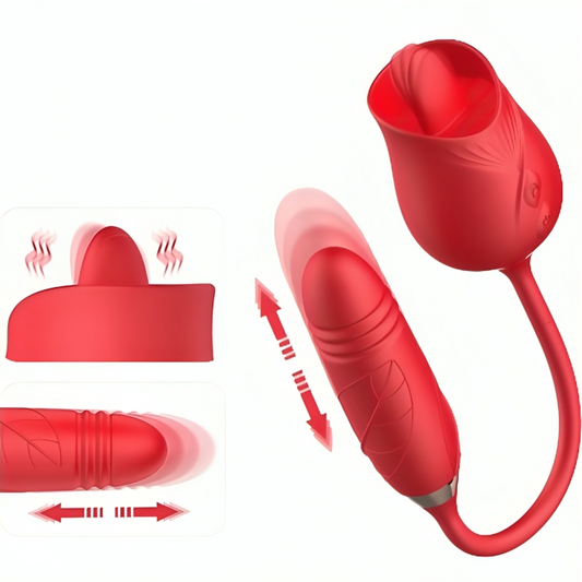Armony - Vibrador de Flor Delight e Impulso com Língua Vermelha