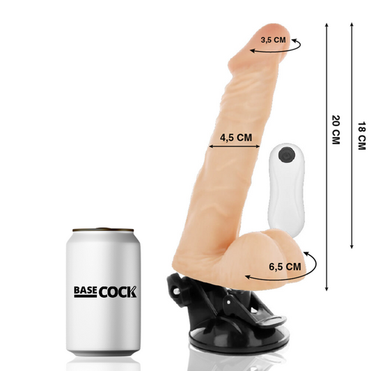 Vibrador Articulado Basecock con Control Remoto Natural 20 cm -o- 4.5 cm