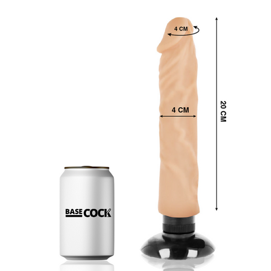 Basecock - Vibrador Realístico 2-1 Natural 20 cm -O- 4 cm