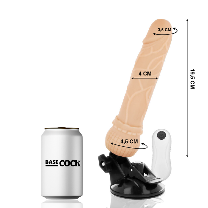 Basecock Vibrador de Control Remoto Natural Realista 19.5 cm -o- 4 cm
