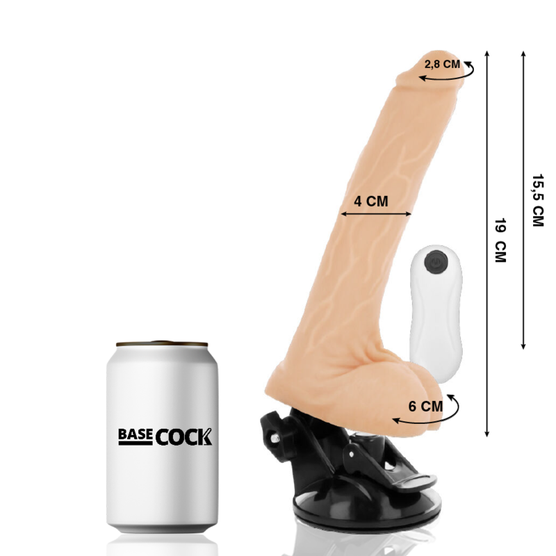 Basecock Vibrador de Controle Remoto Natural Realista 19 Cm -o- 4 Cm