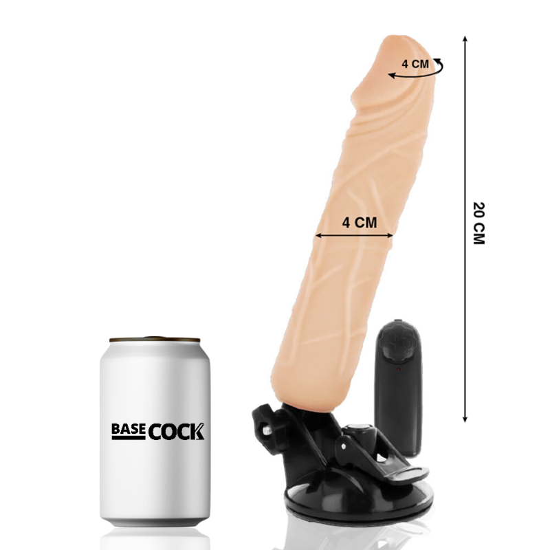 Basecock Vibrador de Control Remoto Natural Realista 20 Cm -o- 4 Cm