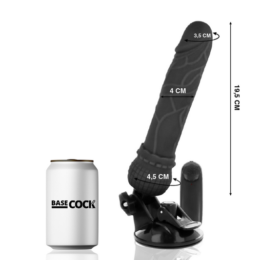 Basecock - Controle Remoto Vibrador Realístico Basecock Preto 19,5 cm