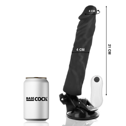 Basecock Vibrador Realista Control Remoto Negro 21 Cm -o- 4 Cm