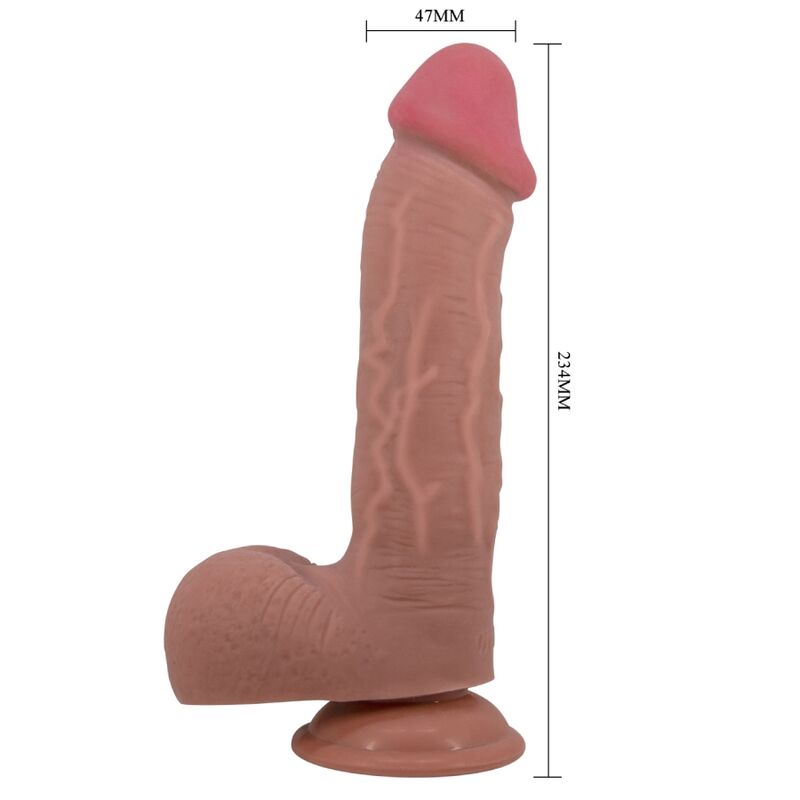 Pretty Love - Serie Sliding Skin Dildo Realista Con Ventosa Deslizante Piel Marrón 23,4 cm