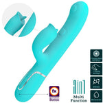 Bonito Amor Vibrador de Conejo Con Lamedor Aqua Verde