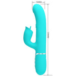 Bonito Amor Vibrador de Conejo Con Lamedor Aqua Verde