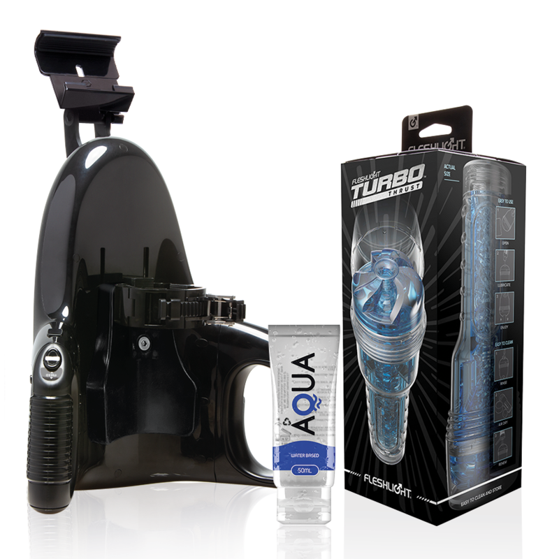 Fleshlight - Turbo Thrust Blue Ice + Lançamento Universal + Lubrificante de Qualidade Aqua 50 ml