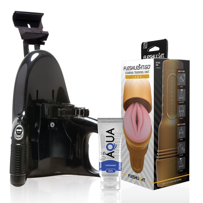 Fleshlight - Unidade de Treinamento Stamina Go Senhora + Lançamento Universal + Lubrificante Aqua Quality 50 ml