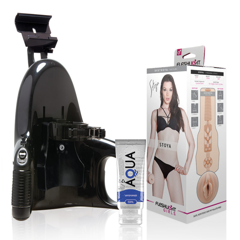 Fleshlight - Vagina Stoya Destroya + Lançamento Universal + Lubrificante Aqua Quality 50 ml