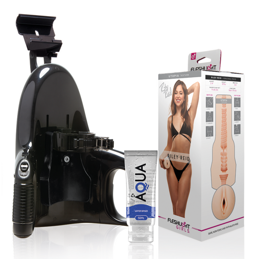 Fleshlight - Vagina Riley Reid Utopia + Lançamento Universal + Lubrificante Aqua Quality 50 ml
