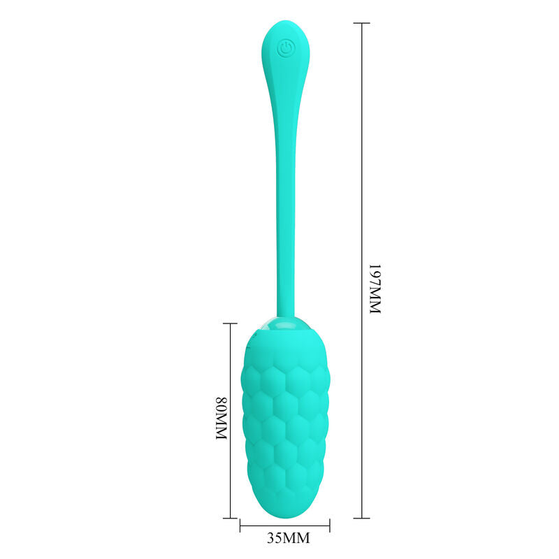 Pretty Love Huevo Vibrante Con Textura Marina Recargable Aqua Green