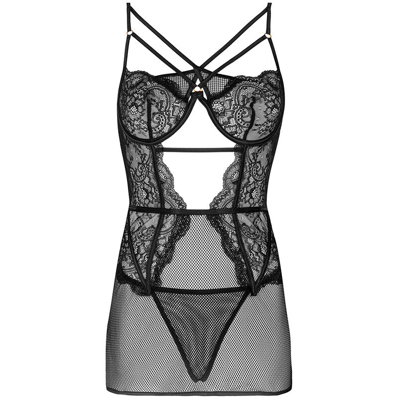Livco Corsetti Fashion Camisa Baririn Lc 90633 + Bragas Negras L/XL