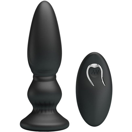 Mr Play Plugue Anal de Controle Remoto Vibrador Poderoso Preto