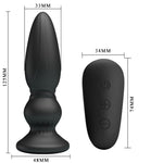 Mr Play Plugue Anal de Controle Remoto Vibrador Poderoso Preto