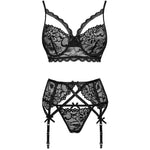 Livco Corsetti Fashion Moridam Lc 90552 Sujetador + Liguero + Bragas Negro L/xl