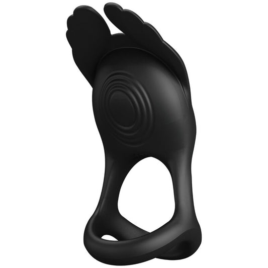 Pretty Love Silas Anel para Pênis Vibrante 7 Vibraões Silicone Preto