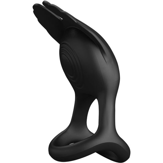 Pretty Love Silas Anel para Pênis Vibrante 7 Vibraões Silicone Preto