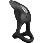 Pretty Love Silas Anel para Pênis Vibrante 7 Vibraões Silicone Preto