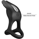 Pretty Love Silas Anel para Pênis Vibrante 7 Vibraões Silicone Preto