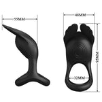 Pretty Love Silas Anel para Pênis Vibrante 7 Vibraões Silicone Preto