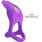 Pretty Love Silas Anillo para Pene Vibrador 7 Vibraciones Silicona Morado