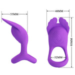Pretty Love Silas Anillo para Pene Vibrador 7 Vibraciones Silicona Morado