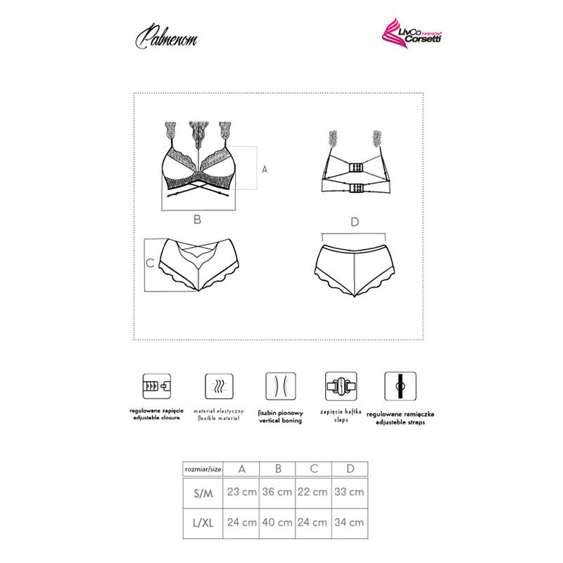 Livco Corsetti Fashion Palmenom Lc 90614 Sujetador + Braga Negra