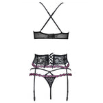 Livco Corsetti Fashion Snehana Lc 90443 Suti + Cinta Liga + Calcinha Preta L/xl