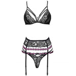 Livco Corsetti Fashion Snehana Lc 90443 Suti + Cinta Liga + Calcinha Preta L/xl