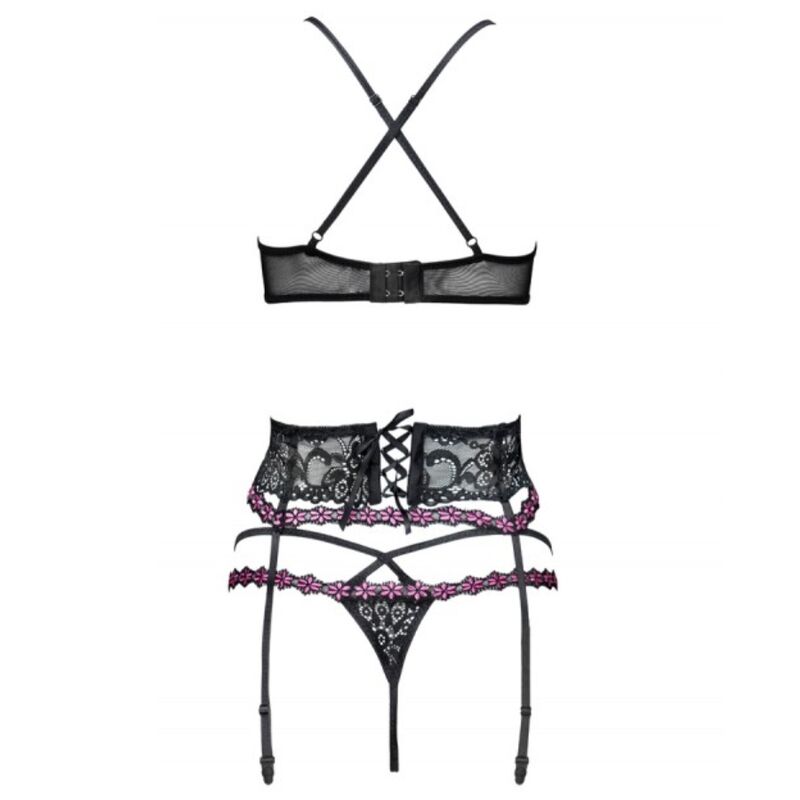 Livco Corsetti Fashion Snehana Lc 90443 Sujetador + Liguero + Bragas Negro