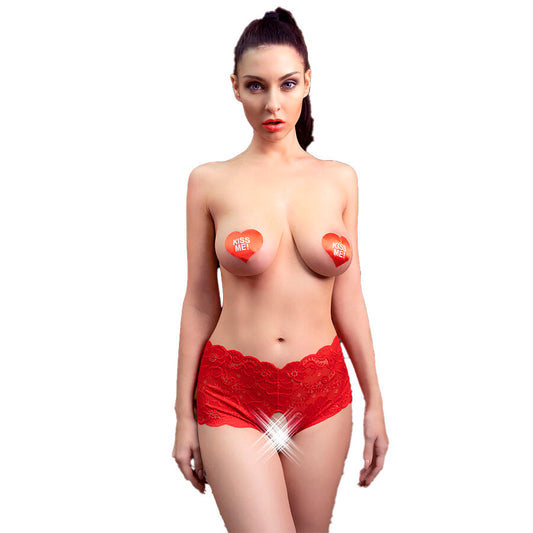 Chilirose - Cr 4641 Cala Crotchless Vermelha L/XL
