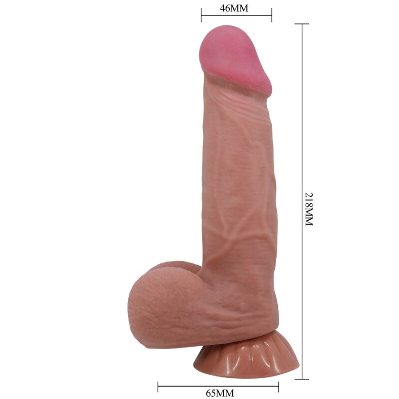 Pretty Love Série Deslizante Dildo Realístico Com Ventosa Deslizante de Pele Marrom 21,8 Cm