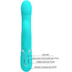 Vibrador Conejo Perlas Aqua Verde Pretty Love