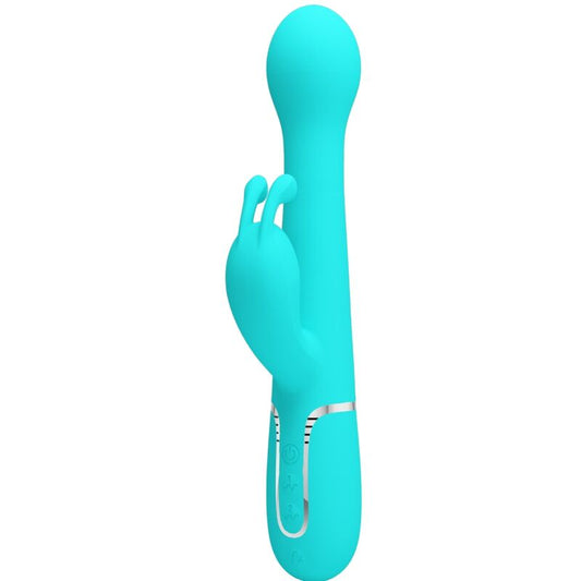 Vibrador conejo multifunción 3 en 1 Pretty Love Dejon Aqua Verde