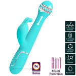 Pretty Love Vibrador Coelho Dejon 3 Em 1 Multifuno Aqua Verde