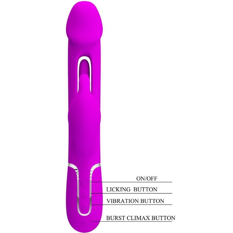 Pretty Love Vibrador Coelho Dejon 3 Em 1 Multifuno Fucsia