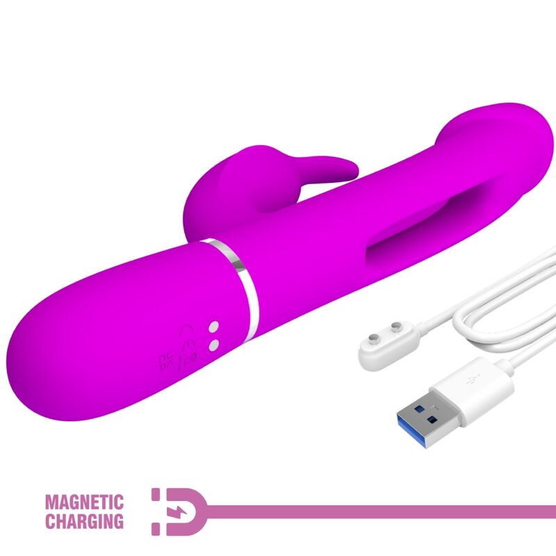 Pretty Love Vibrador Coelho Dejon 3 Em 1 Multifuno Fucsia