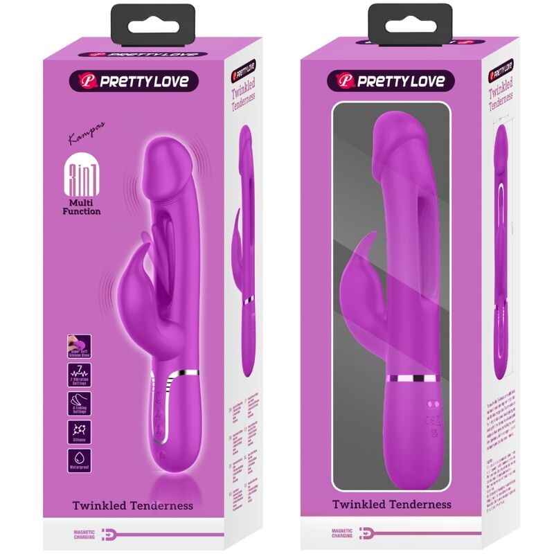 Pretty Love Vibrador Coelho Dejon 3 Em 1 Multifuno Fucsia