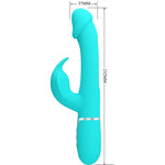 Vibrador de conejo multifunción 3 en 1 Pretty Love Dejon Aqua Verde