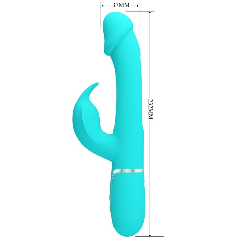Vibrador de conejo multifunción 3 en 1 Pretty Love Dejon Aqua Verde