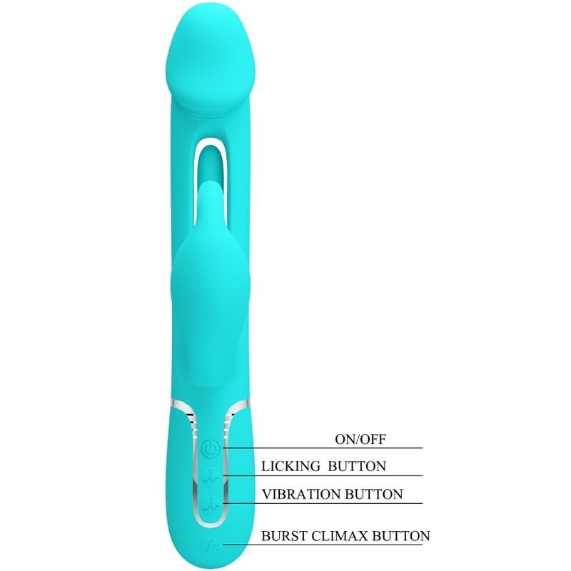 Vibrador de conejo multifunción 3 en 1 Pretty Love Dejon Aqua Verde