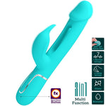 Vibrador de conejo multifunción 3 en 1 Pretty Love Dejon Aqua Verde
