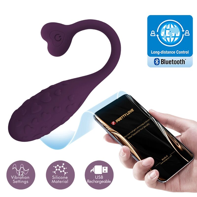 Pretty Love Fisherman Huevo Vibrador Controlado por Aplicación Lila