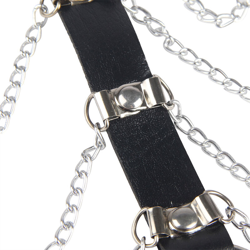 Subblime Cadenas de Cuero para Arnés de Pecho Negro Talla Única
