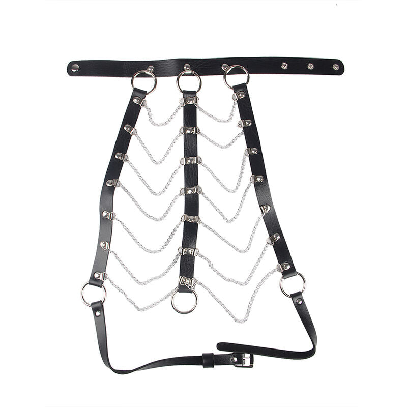 Subblime Cadenas de Cuero para Arnés de Pecho Negro Talla Única